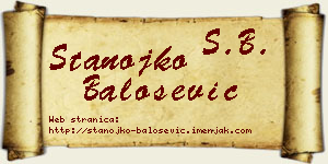 Stanojko Balošević vizit kartica